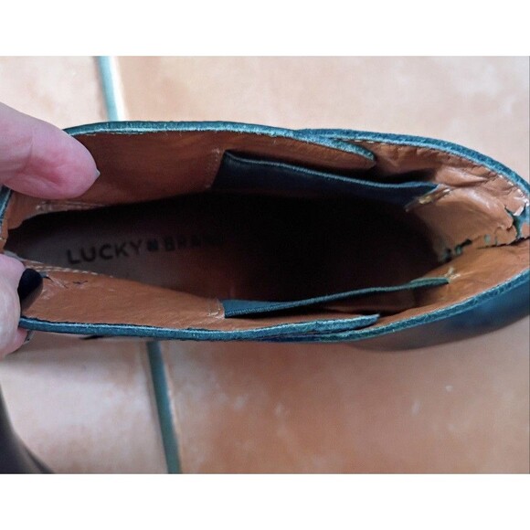 LUCKY BRAND Women's Black Eesa Leather Closed Toe Ankle Booties Size US 8.5 - Picture 8 of 8